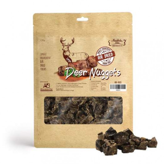 Absolute Bites Air Dried Deer Nuggets Dog Treats 170g AB003