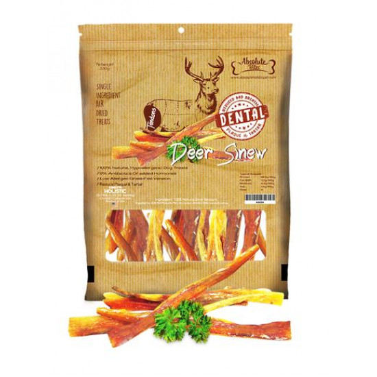 Absolute Bites Air Dried Deer Sinew Dog Treats 210g AB004