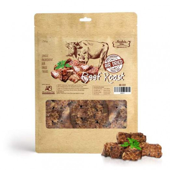 Absolute Bites Air Dried Beef Roast Dog Treats 250g AB031